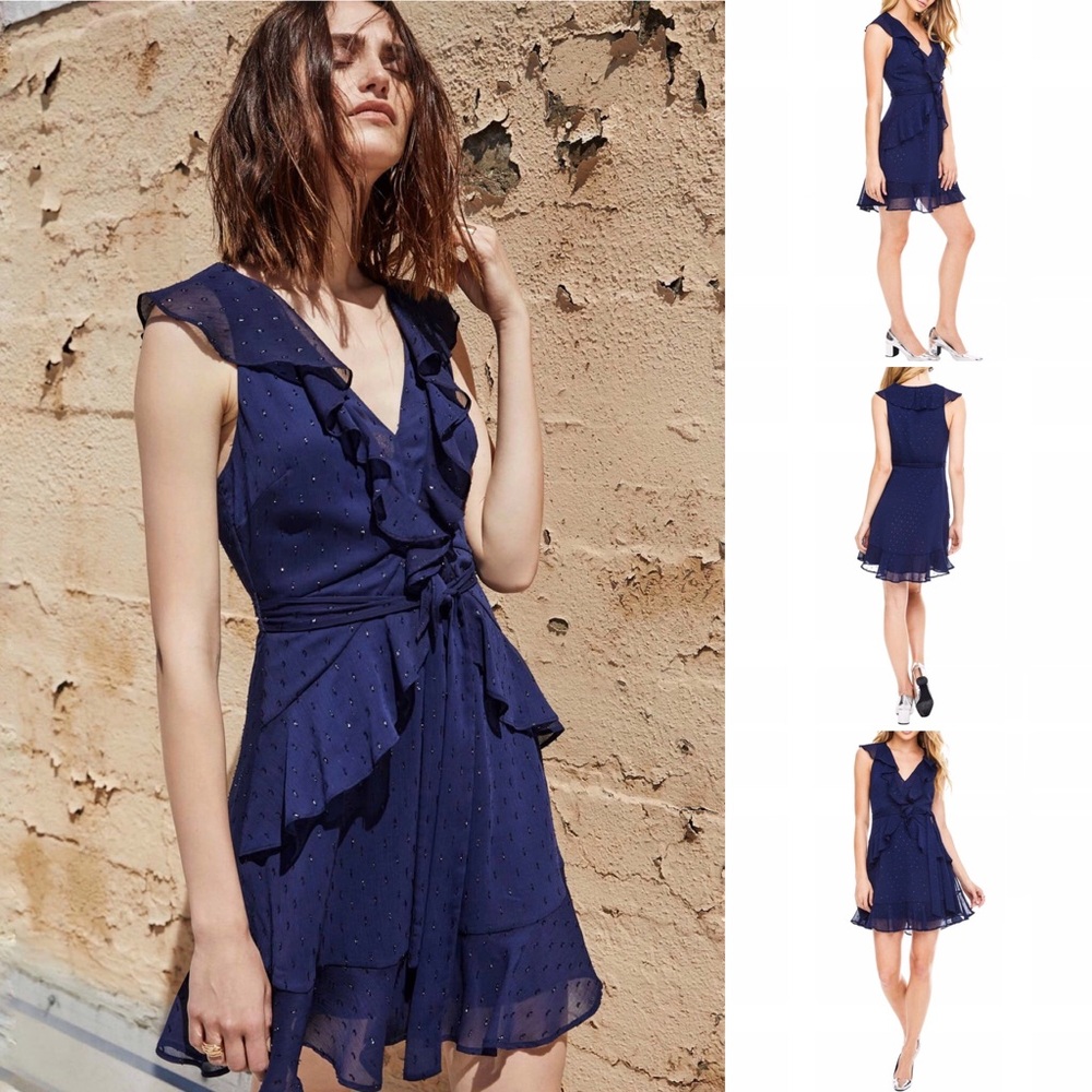 NWT ASTR the Label Brynn Fit & Flare Dress in Navy